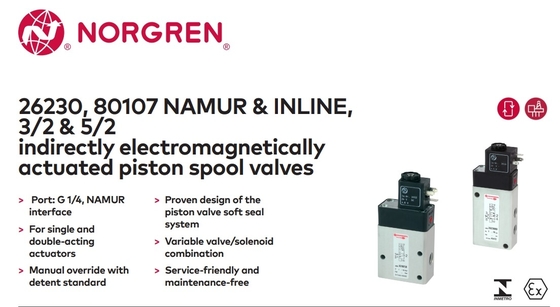 Norgren Pneumatic Solenoid Valve - Solenoid/Air 80107 Series  Solenoid Actuated NAMUR Valve supplier