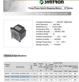 China syntron Three-Phase Hybrid Stepping Motors 57 Series,57BYG350BL-SASSML-0601,57BYG350CL-SASSML-0601 supplier